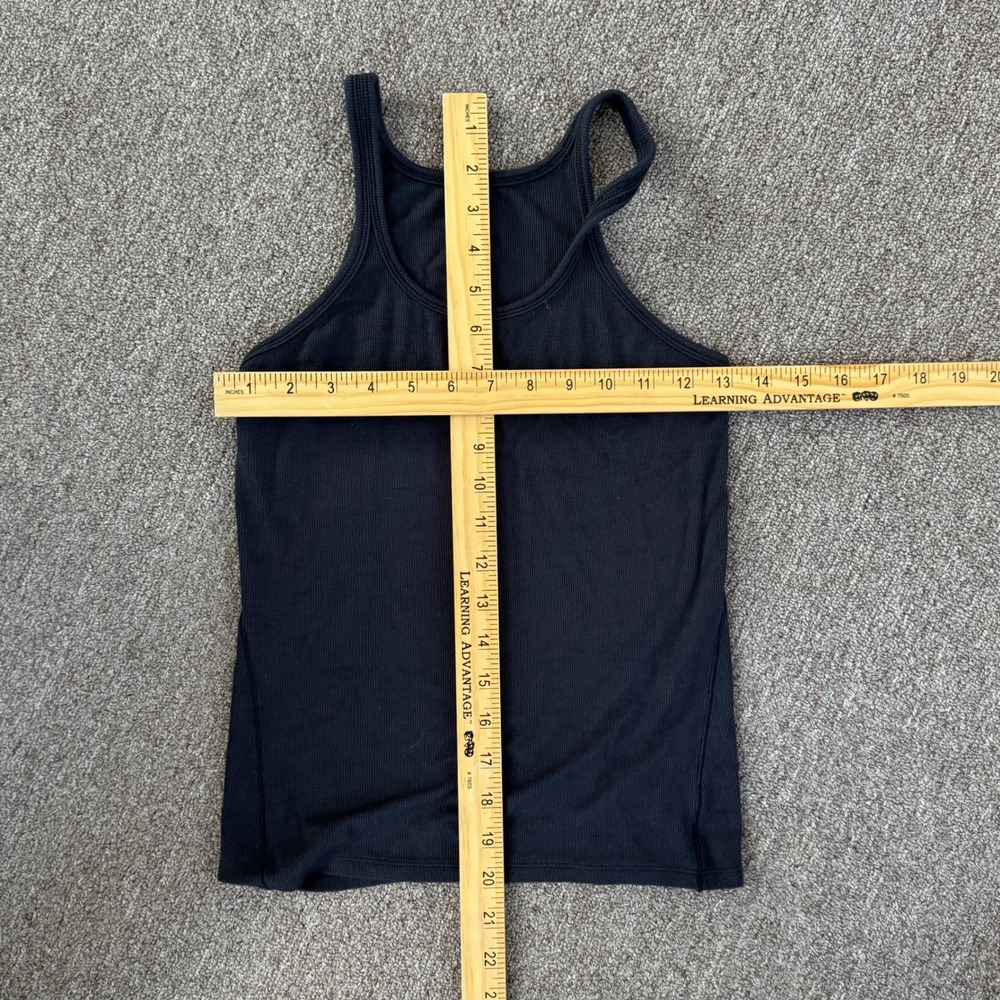 Lululemon Womens Black Ribbed Tank Top Scoop Neck Sleeveless Basic Layering S - Picture 3 of 4